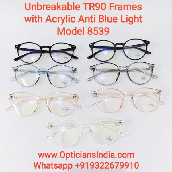 Unbreakable TR90 Frames Glasses with Anti Blue Light Lenses 8539