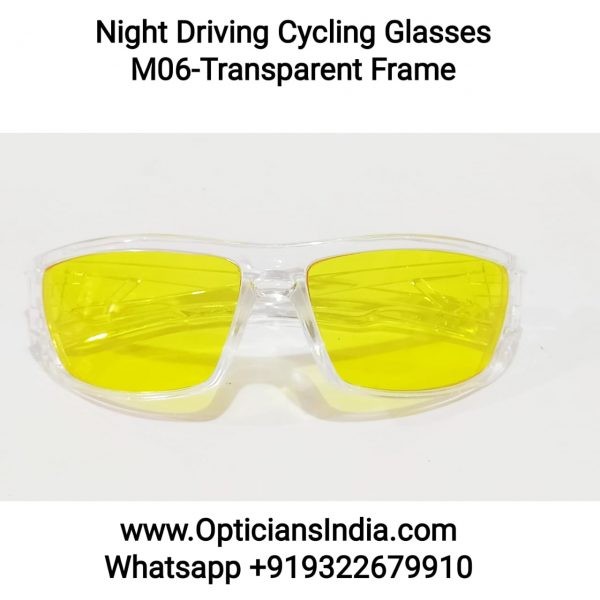 Night Driving Cycling Sunglasses Model M06 Transparent Frame Yellow Frame