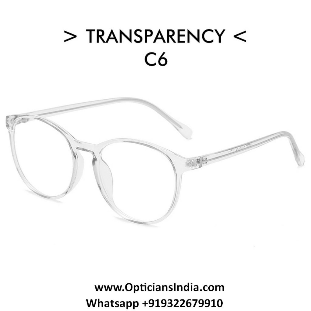 Transparent Clear Round TR90 Spectacle Frame Blue Light Glasses 8555C6