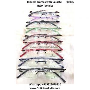 Rimless Glasses with Colorful Temples