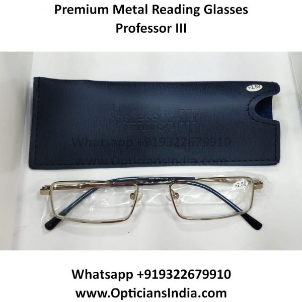 Professor III Metal Reading Glasses Silver