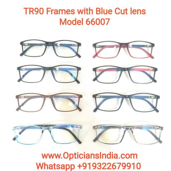 Unbreakable TR90 Frames Glasses with Anti Blue Light Lenses 66007